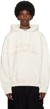 Story Mfg. White Geo Hoodie In Ecru
