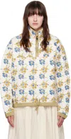 Story Mfg. White Mineral Sweater In Cottage Floral