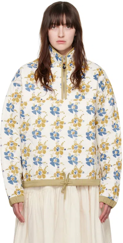 Story Mfg. White Mineral Sweater In Cottage Floral