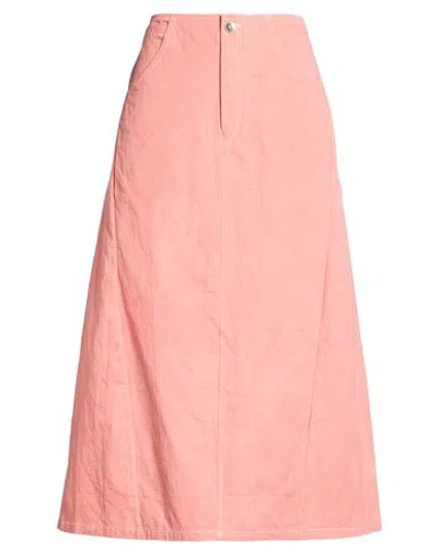 Story Mfg. Woman Midi Skirt Antique Rose Size L Organic Cotton In Pink