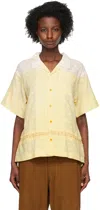 Story Mfg. Greetings Polka-dot Organic-cotton Shirt In Lemon Sugar Batik