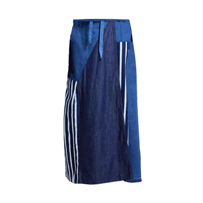 Story Wear Women's Blue Adjustable A-line Skirt