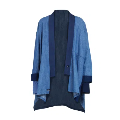 Story Wear Women's Blue Denim Japanese Kimono - Thin Plain Colour