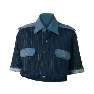 Story Wear Women's Upcycled Scout Short-sleeve Shirt - Blue