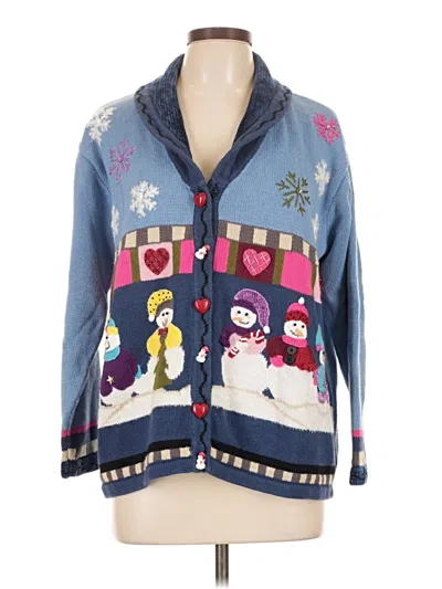 Pre-owned Storybook Knits Cardigan Sweater In Blue