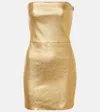 Stouls Amina Metallic Leather Minidress In Gold