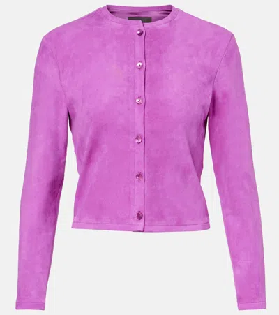 Stouls Astrid 24 Suede Cardigan In Pink