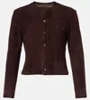 Stouls Astrid Suede Cardigan In Brown