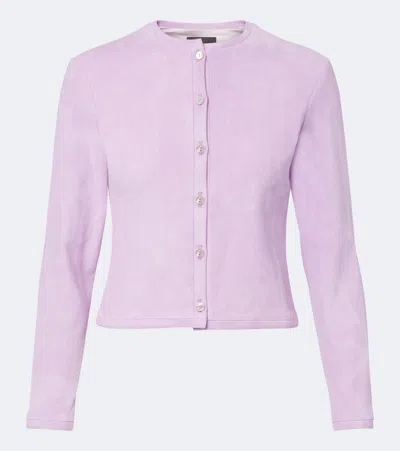 Stouls Astrid Suede Cardigan In Purple