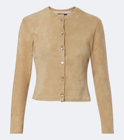 Stouls Astrid Suede Cardigan In Neutral