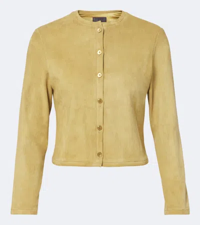 Stouls Astrid Suede Cardigan In Yellow