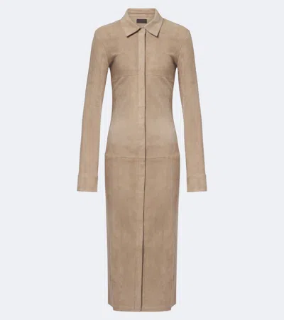 Stouls Becky Suede Shirt Dress In Brown