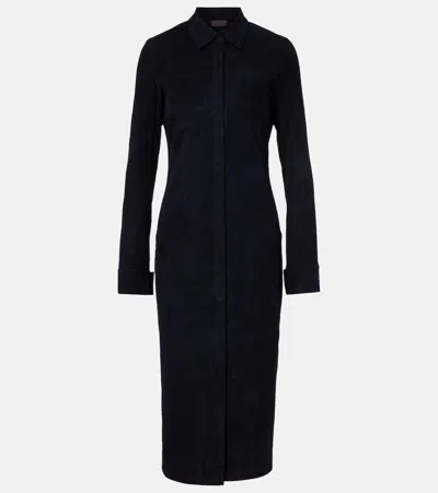 Stouls Becky Suede Shirtdress In Blue