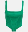 Stouls Bella Leather Corset Top In Mint