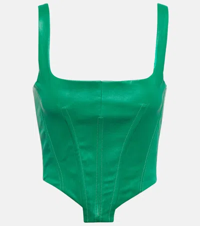 Stouls Bella Leather Corset Top In Mint