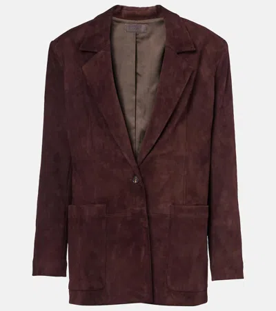 Stouls Berliner Suede Blazer In Brown