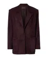Stouls Berliner Suede Blazer In Burgundy