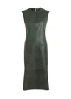 Stouls Caro Python-effect Stretch-leather Midi Dress In Green