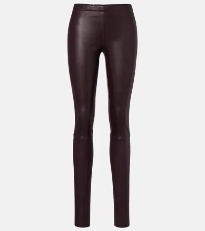 Stouls Carolyn Leather Leggings In Brown