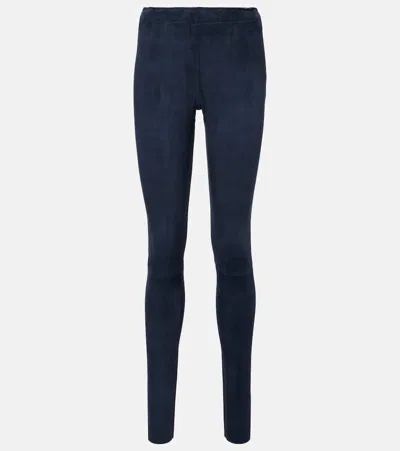 Stouls Carolyn Suede Leggings In Blue