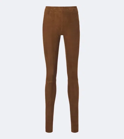 Stouls Carolyn Suede Leggings In Brown
