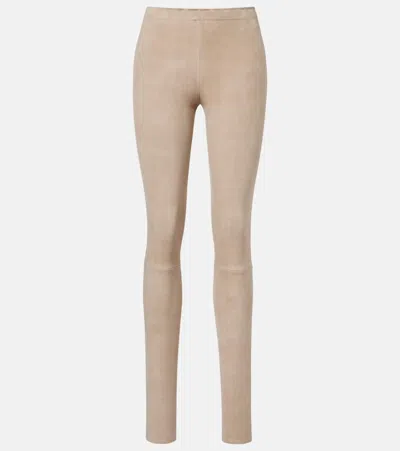 Stouls Carolyn Suede Leggings In Neutral