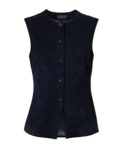Stouls Casino Suede Vest In Black