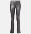 Stouls Cherilyn Leather Flared Pants In Purple