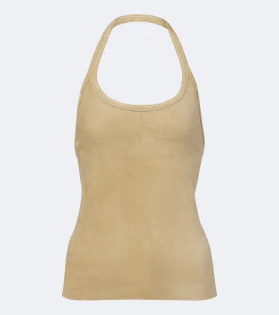 Stouls Top Cherry Aus Veloursleder In Neutral