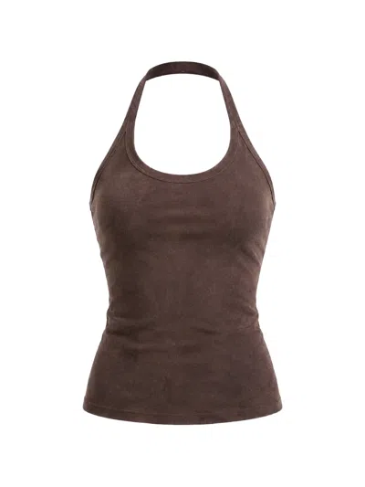 Stouls Cherry Halterneck Top In Brown