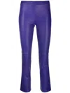 Stouls Jp Twenty Slim Leather Pants In Violett