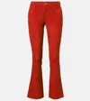 Stouls Dean 22 Low-rise Suede Flared Pants In Red