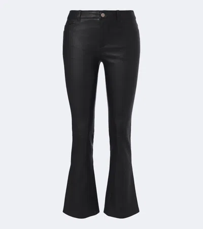 Stouls Dean Flared Leather Pants In Black
