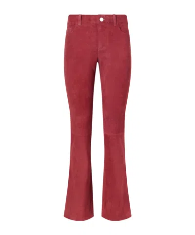 Stouls Dean Suede Flared Pants In Pink