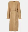 Stouls Dietrich Suede-trimmed Cotton-blend Trench Coat In Beige