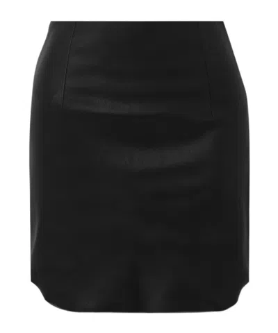 Stouls Elastic Leather Mini Skirt In Black