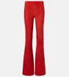 Stouls Gege High-rise Suede Flared Pants In Red