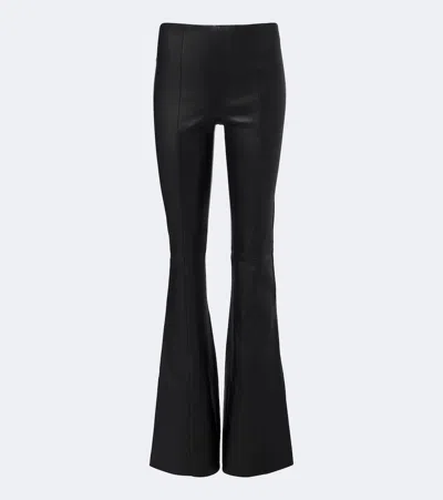 Stouls Jp Twenty Cropped Leather Flared Leggings In Black