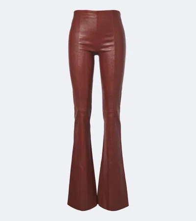 Stouls Gege Leather Flared Pants In Black