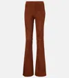 Stouls Gege Suede Flared Pants In Brown