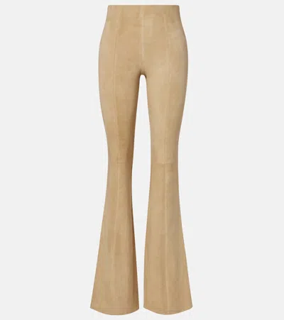 Stouls Gege Suede Flared Pants In Brown