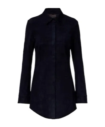 Stouls Geraldine Suede Shirt Dress In Black