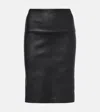 Stouls Gina 25 Leather Midi Skirt In Black