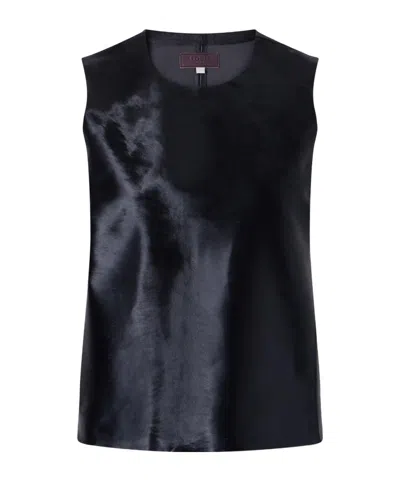 Stouls Goya Fantasy Calf Hair Tank In Black