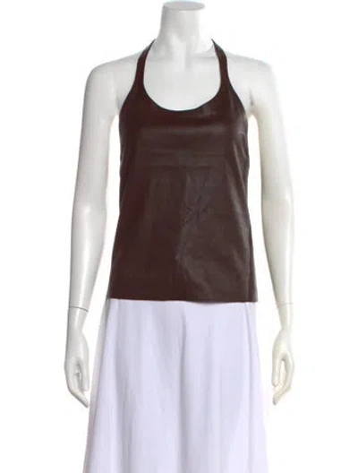 Pre-owned Stouls Halterneck Sleeveless Top W/ Tags In Brown