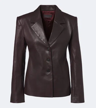 Stouls Helly Leather Blazer In Burgundy