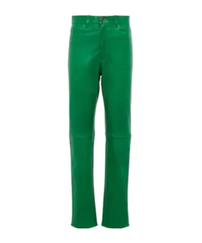Stouls High-rise Leather Pants In Green