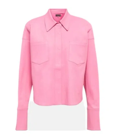 Stouls Josh Leather Jacket In Pink