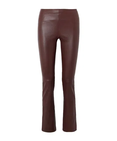 Stouls Jp Paneled Leather Flared Pants In Red