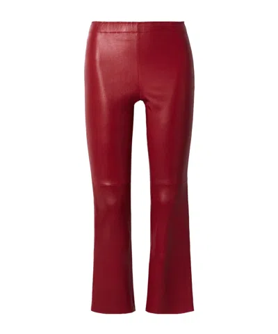 Stouls Jp Twenty Cropped Leather Flared Leggings In Red
